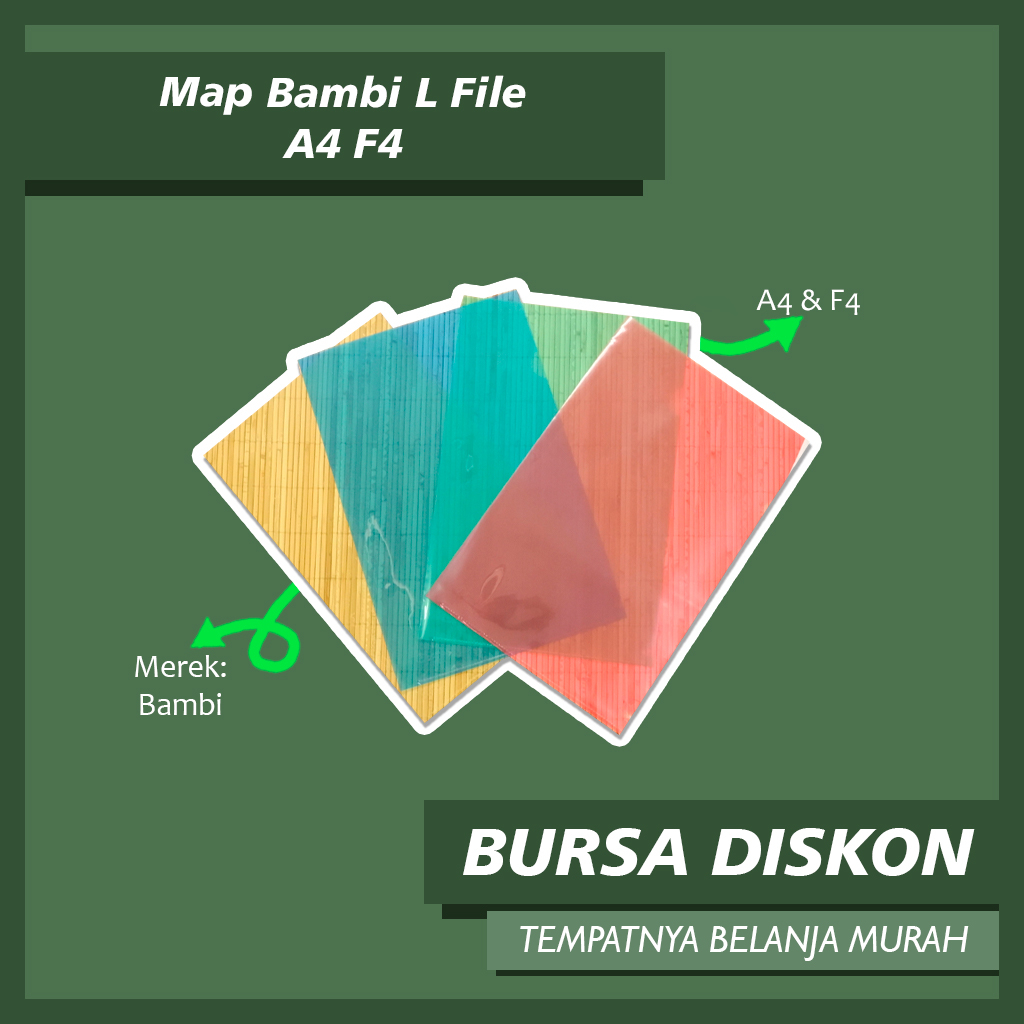 Jual Map Bambi L File A4 F4 5300 5301 Map plastik Folder One File ...