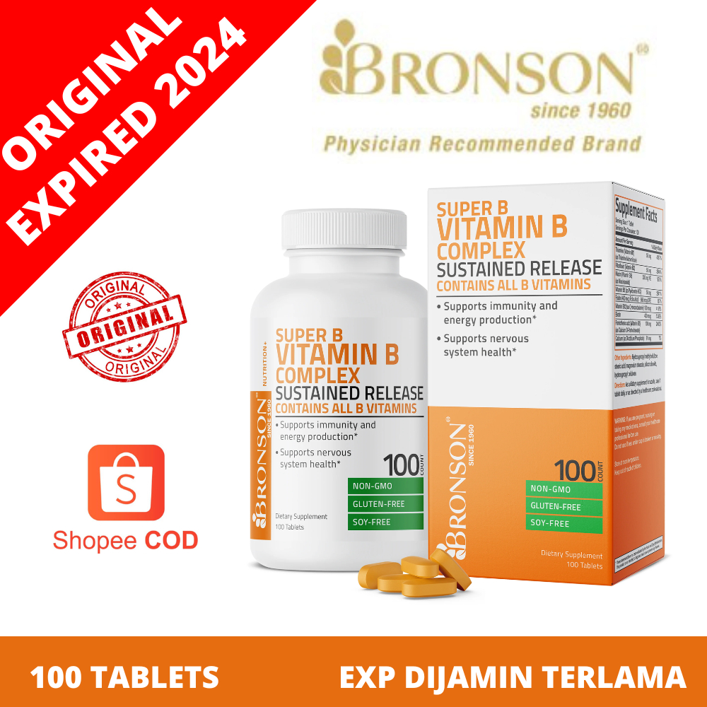 Jual Bronson Vitamin B Complex Sustained Release 100 Tablets Shopee