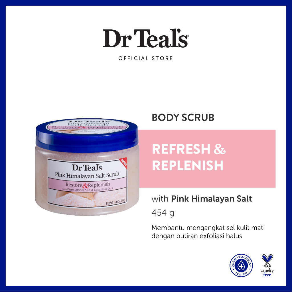Jual Dr Teal's Body Scrub/Eksfoliasi Kulit Pure Epsom Salt Pink