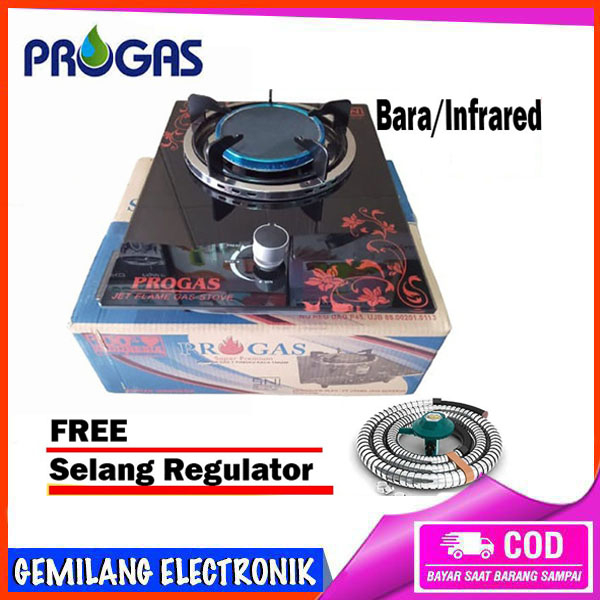 Jual Kompor Gas Kaca Progas Tungku Kompor Kaca Bara Infrared Shopee