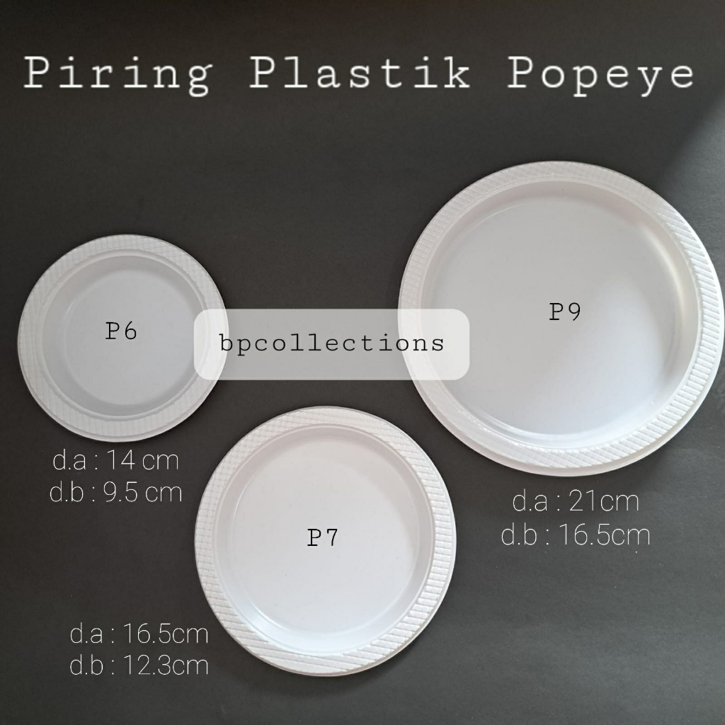 Jual 1 Pc Piring Plastik 7 Ukuran Sedang P7 Popeye Putih Susu Acara