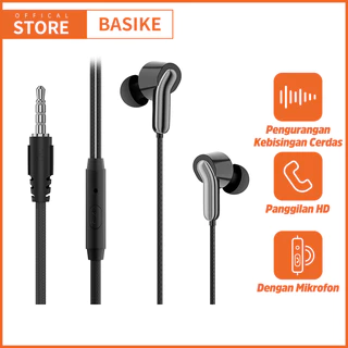 (HOT)BASIKE Headset Kabel Gaming Music In Ear Bass Handsfree Earphone for Samsung Xiaomi OPPO Vivo