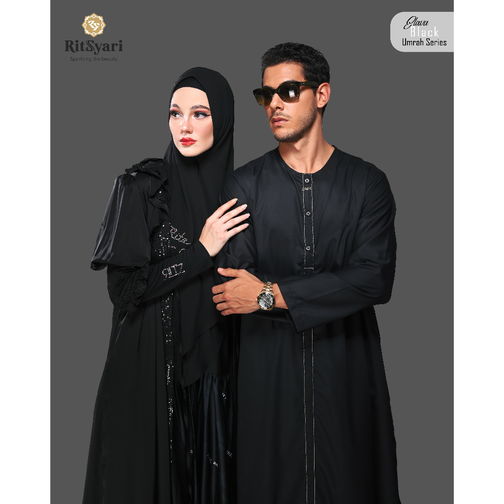 Jual RITZ SYARI - SET UMRAH SERIES ELAVA HITAM PREMIUM (FREE HAND SOCK ...