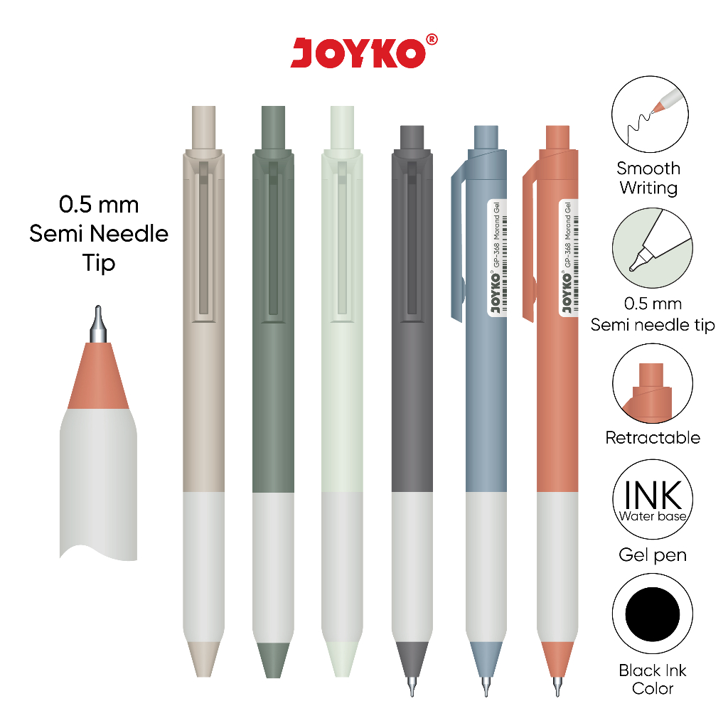 Jual Gel Pen Pulpen Pena Joyko GP368 Morand Gel 0.5 mm Shopee Indonesia
