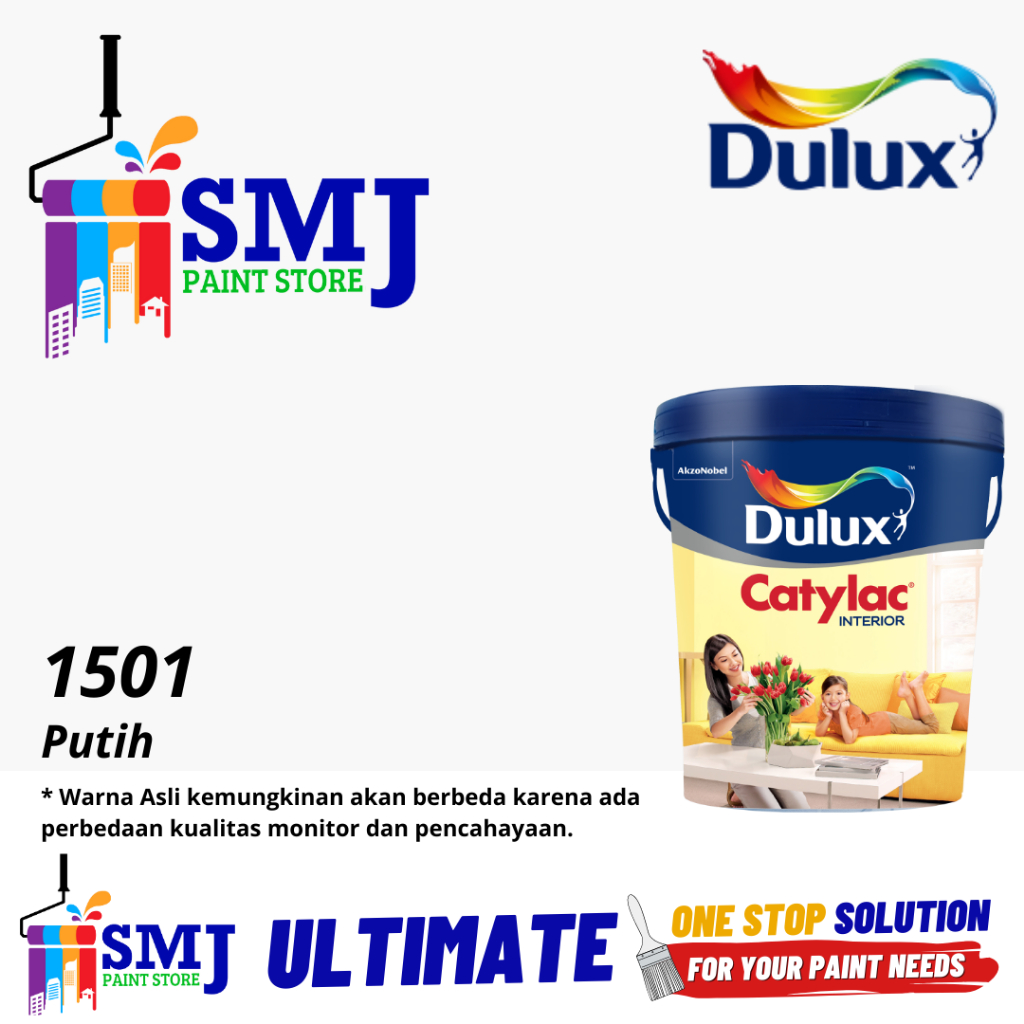 Jual Cat Tembok Interior Dulux Catylac 1501 Putih 25kg Shopee Indonesia 4767