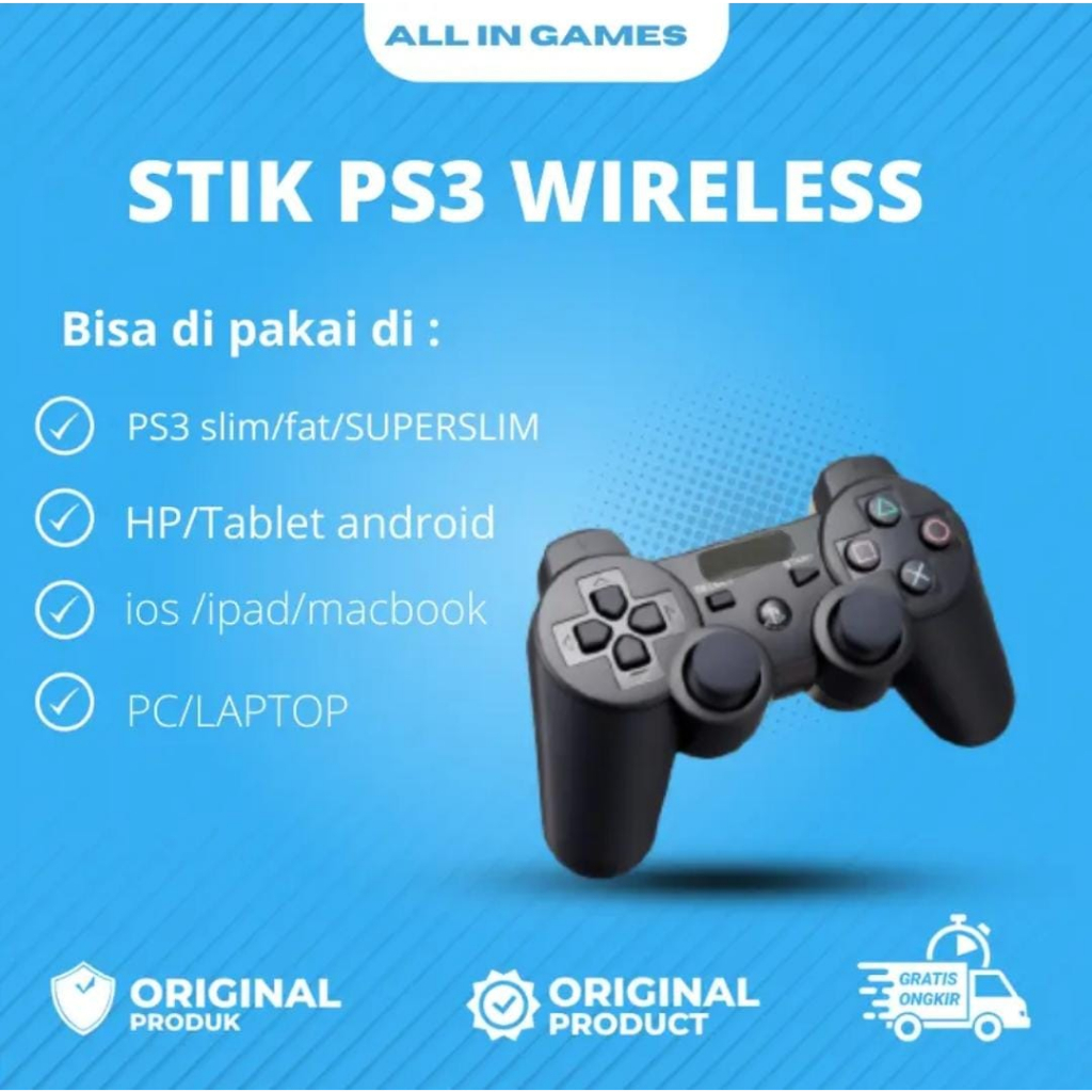 Jual Stik ps3 wireless Hitam joystik Shopee Indonesia