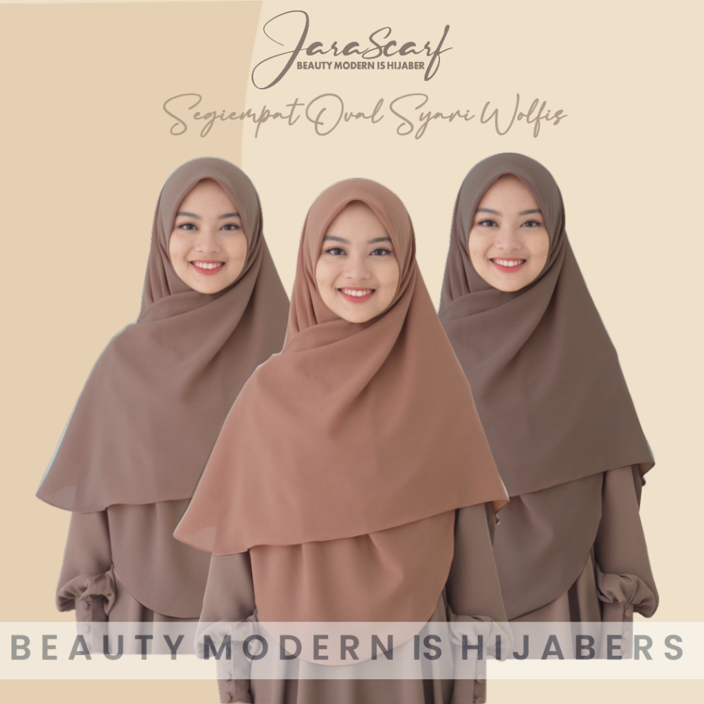 Jual Jilbab Segi Empat Oval Malay Syari Wolfis Jara Scarf | Shopee