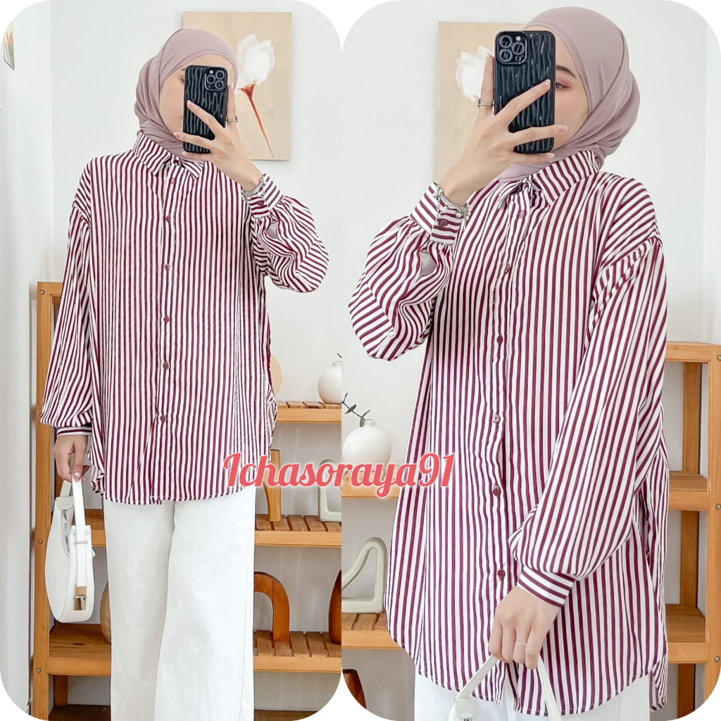 Jual KEMEJA BASIC SALUR LD 120 CM BAHAN RAYON BUSUI AKITF | Shopee ...