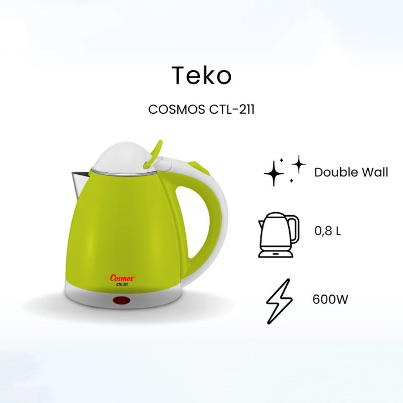Jual Ketel Cosmos Ctl 211 Teko Listrik Cosmos 0.8 L Ketel Listrik ...
