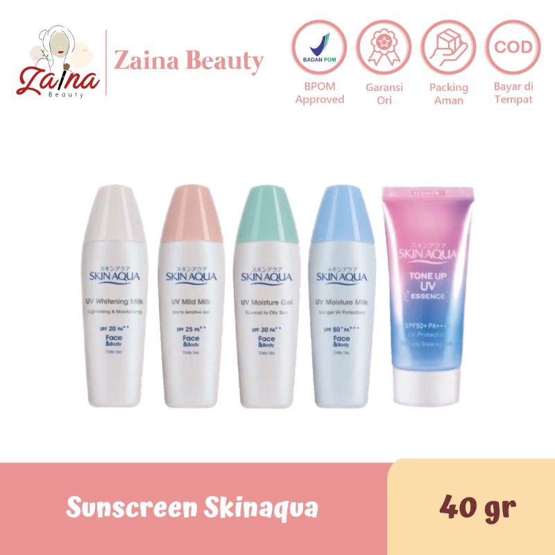 Jual Sunscreen SKINAQUA SPF 50+ PA+++ Face & Body 40ml | Shopee Indonesia