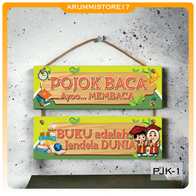 Jual Pojok Baca 2 Susun Hiasan Pajangan Dinding Gantung Tali Pintu Sekolah Kelas Kode Pjk 7630