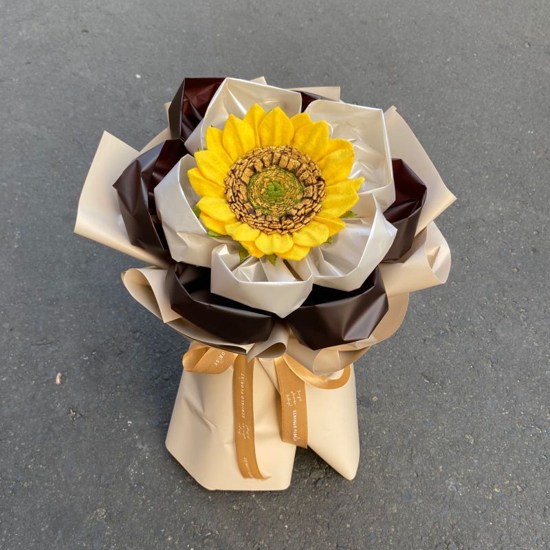 Jual SUNNY BOUQUET / buket bunga matahari flanel / sunflower kado ultah
