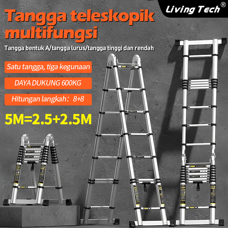 Jual Living Tangga Teleskopik Portabel Tangga Teleskopik M Tangga Lipat Aluminium