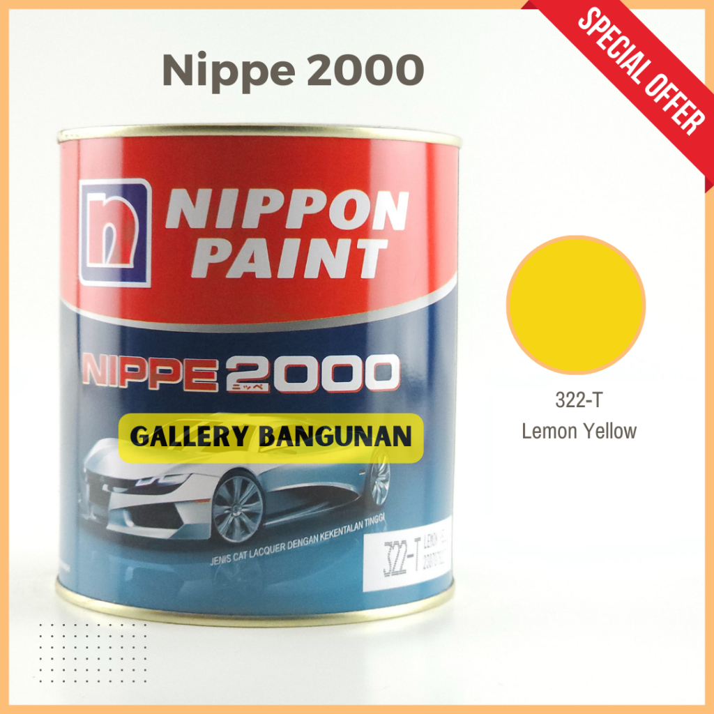 Jual Nippe 2000 322 T Lemon Yellow Cat Kayu Besi NC Nippon Paint