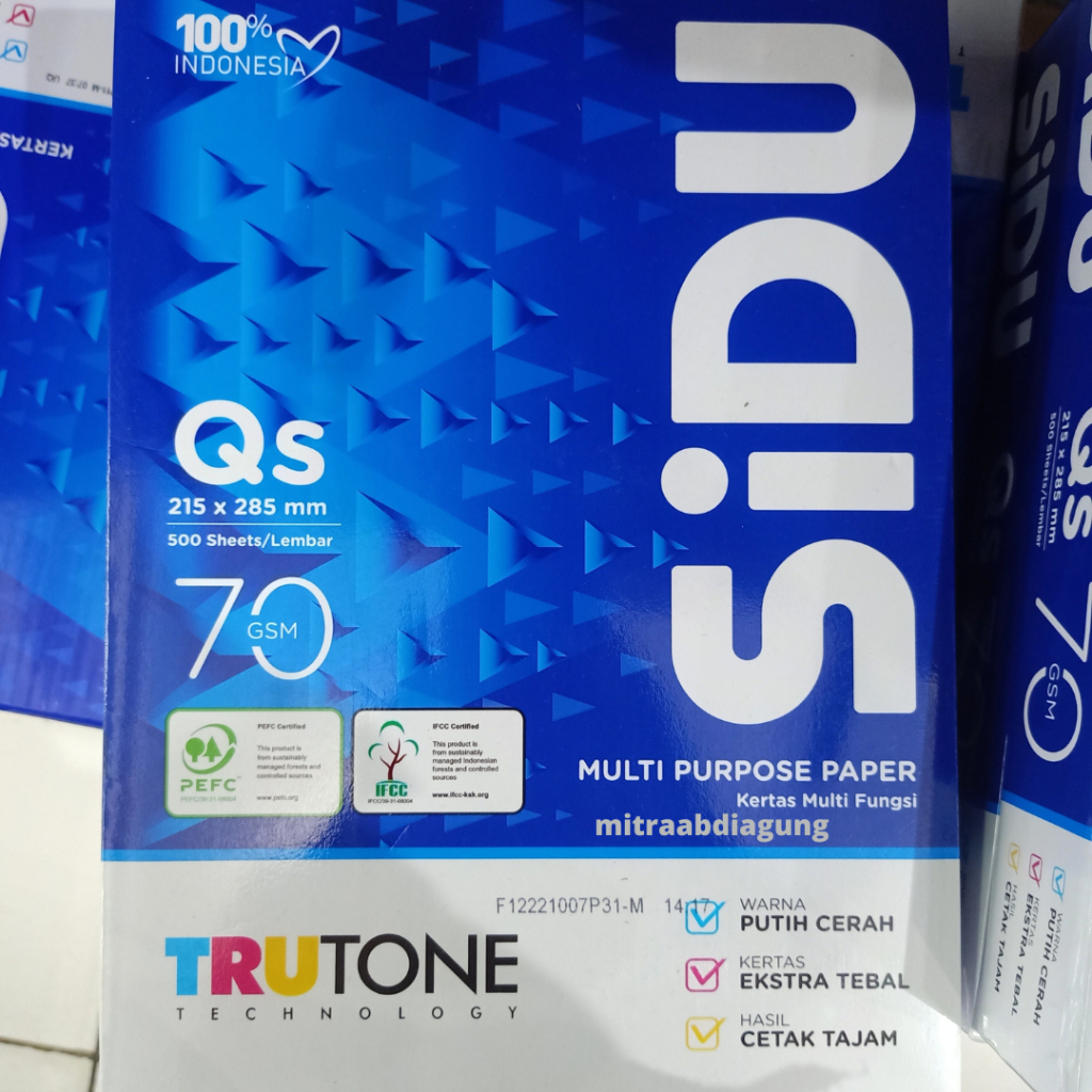 Jual KERTAS HVS SIDU QS 70 GR / RIM | Shopee Indonesia
