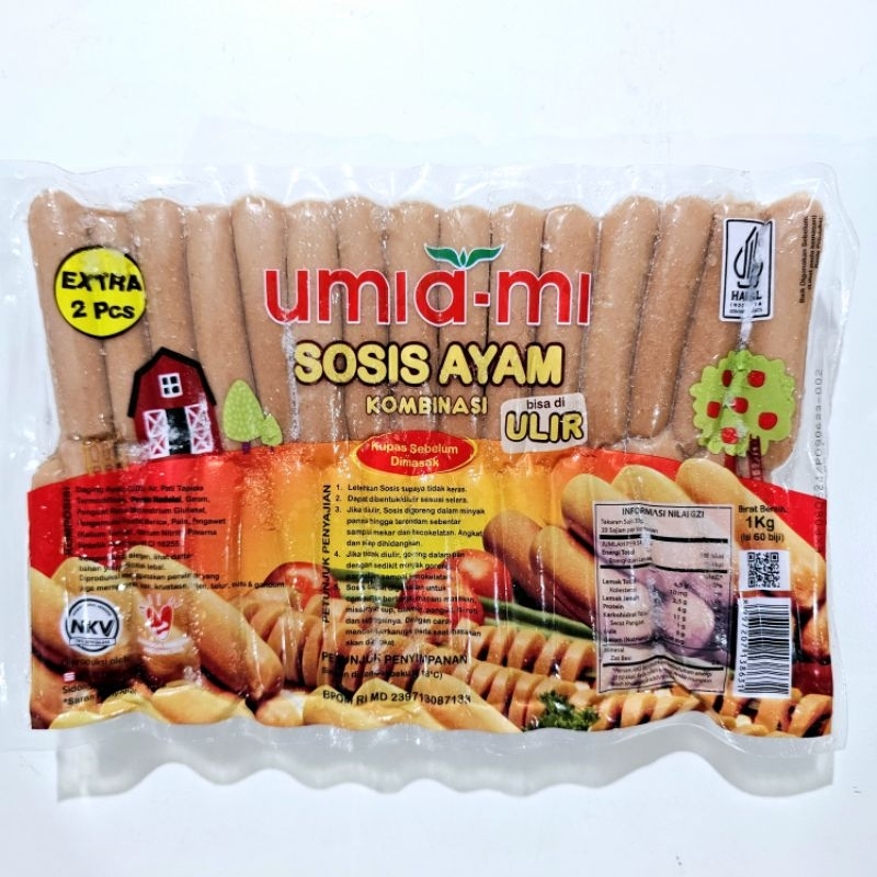 Jual UMIAMI sosis ayam ulir 60s 1kg | Shopee Indonesia