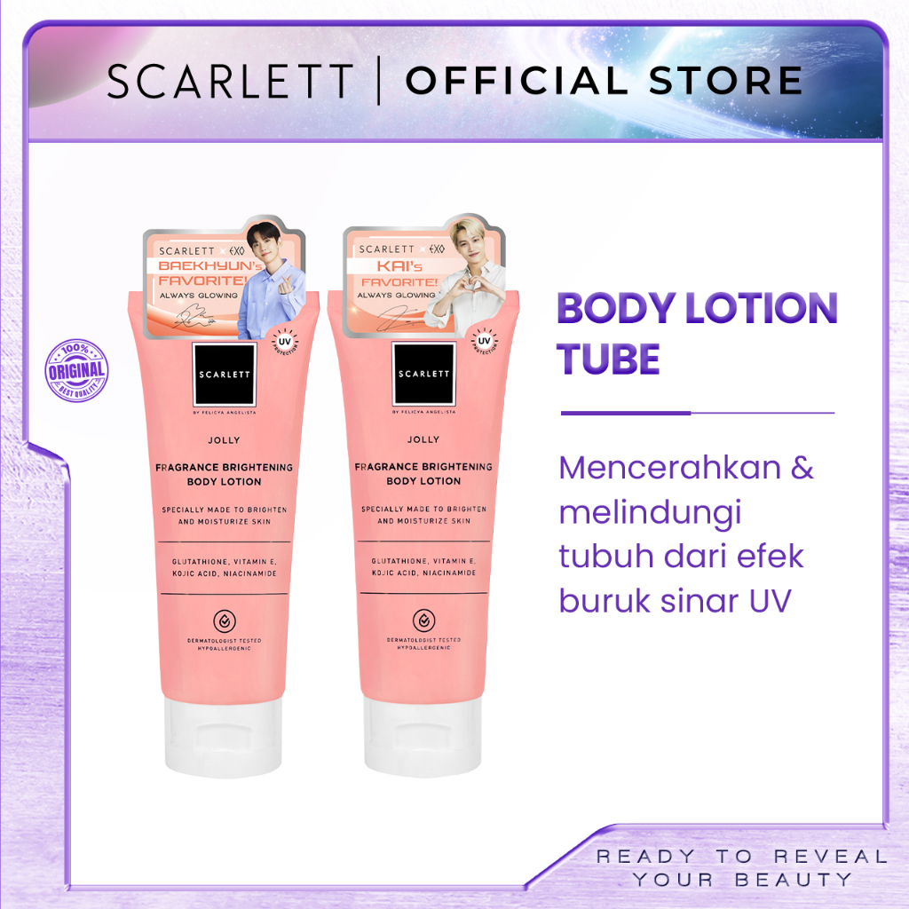 Jual Scarlett Whitening Body Lotion Tube Bundle 2 Item Shopee Indonesia