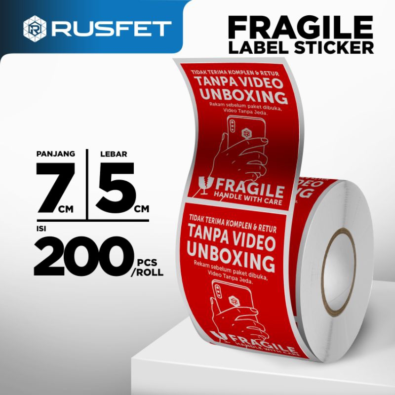 Jual STIKER FRAGILE UNBOXING VIDEO STICKER LABEL ONLINE SHOP TEMPELAN ...