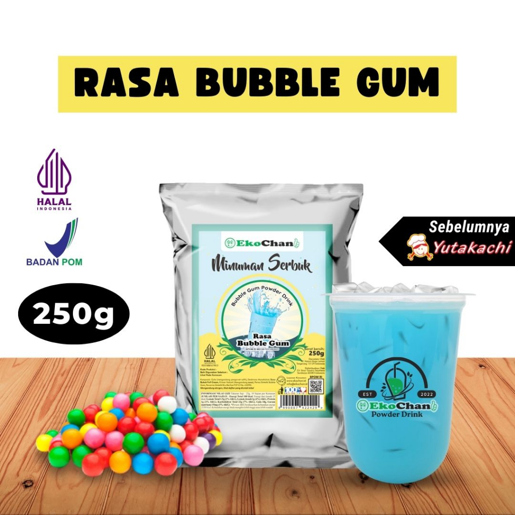 Jual Bubuk Minuman Bubble Gum 250 Gram Eko Chan / Powder Drink Aneka ...