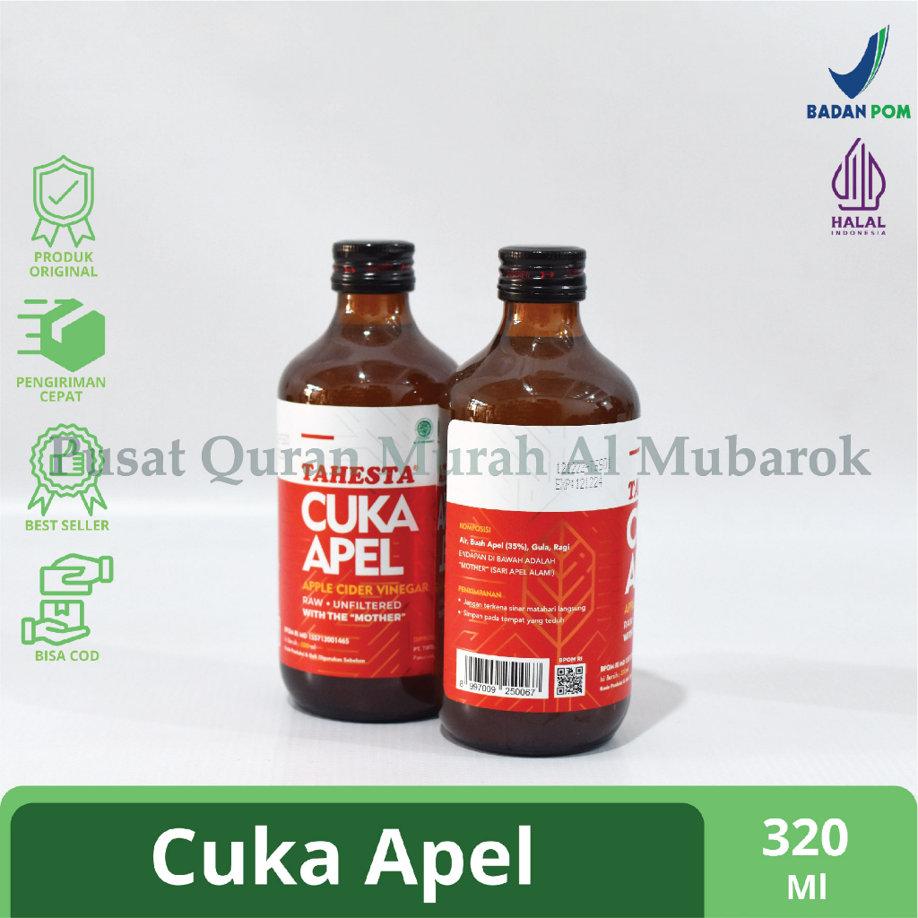 Jual Cuka Apel Tahesta Apple Cider Vinegar 320ml Asli 100 Original