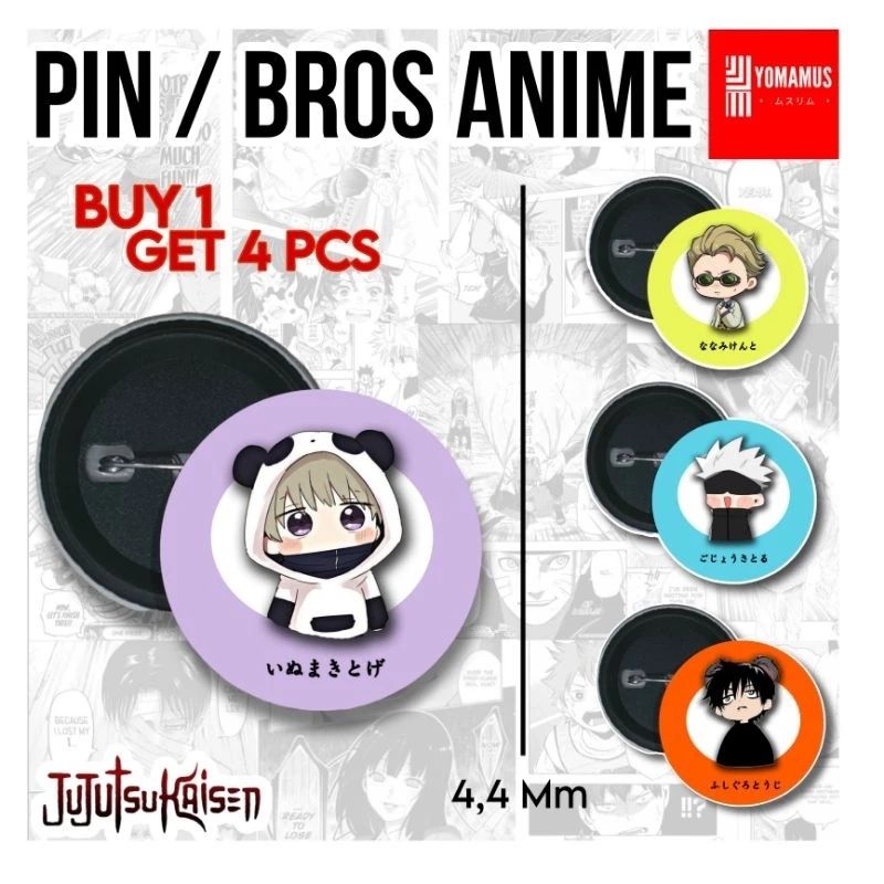 Jual Pin Peniti Anime Aksesoris Tas Pin Akrilik Bros Jujutsu