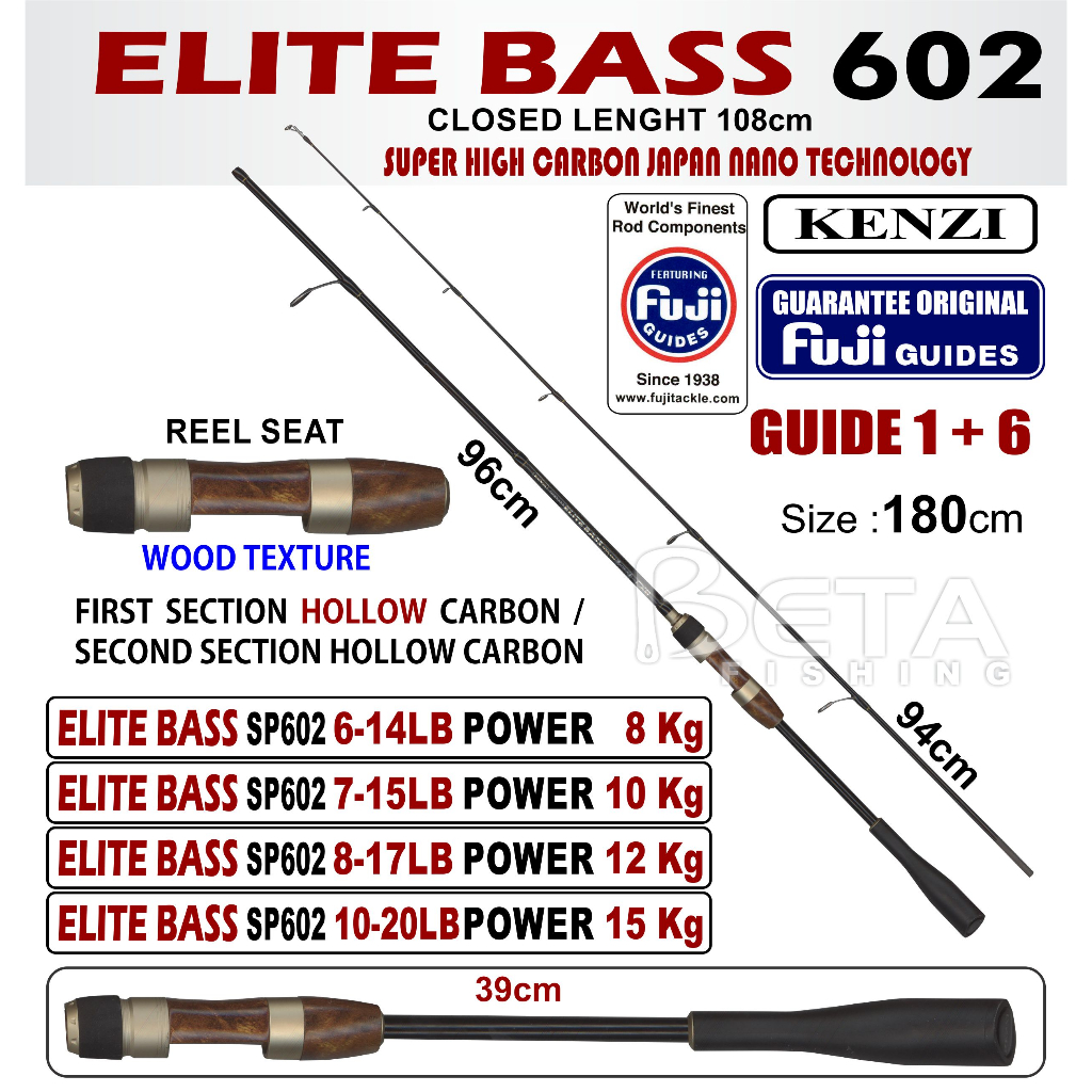 Jual ROD JORAN KENZI ELITE BASS bahan Japan Quality CarbonTexture Kayu ...