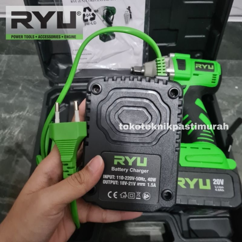 Jual Impact Wrench RYU TEKIRO RCW20V Cordless impek cas baterai rcw 20 ...