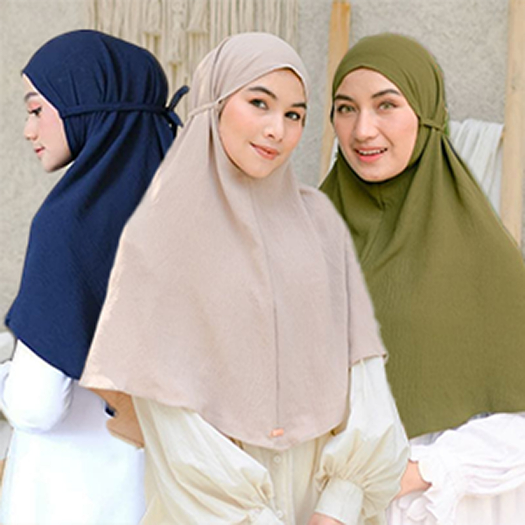 Kerudung Bergo Hijab Instan Jilbab Premium Dewasa Ootd Style Lesti XL