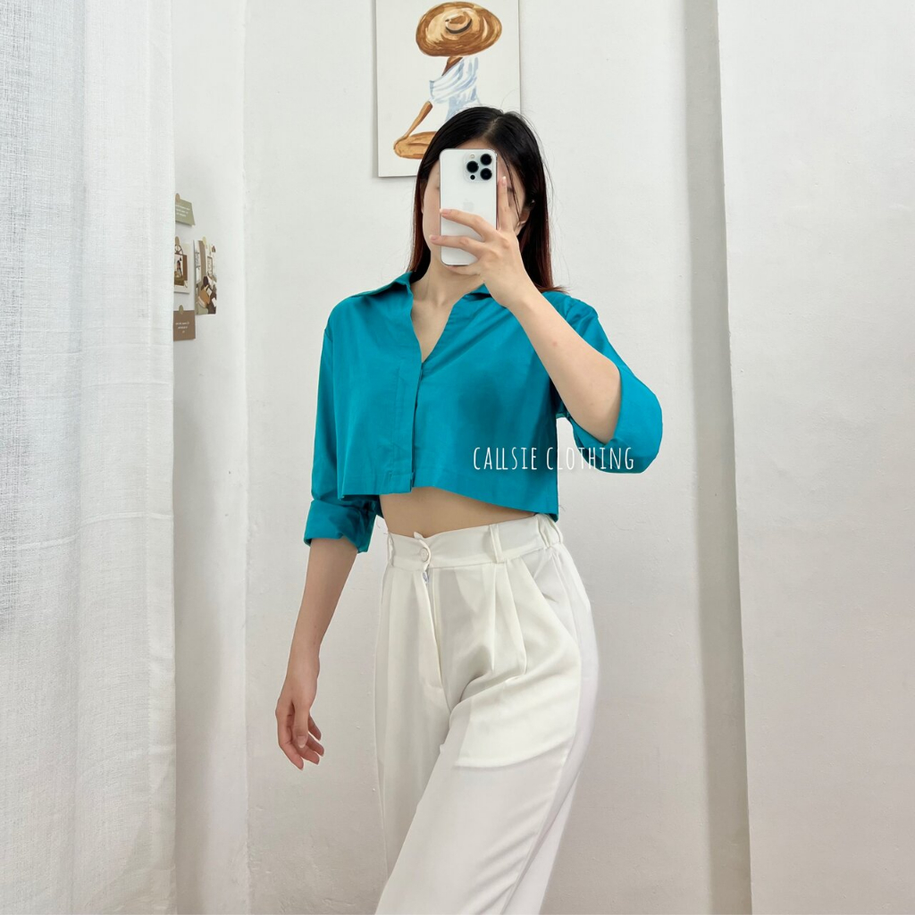 Jual [callsie] - JIA TOP ( atasan wanita / crop top / kemeja crop ...