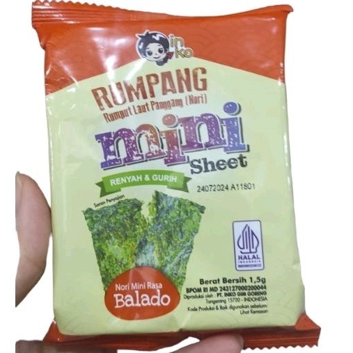 Jual INKO GIM Rumpang nori mini sachet 1,5gr snacks rumput laut seaweed ...