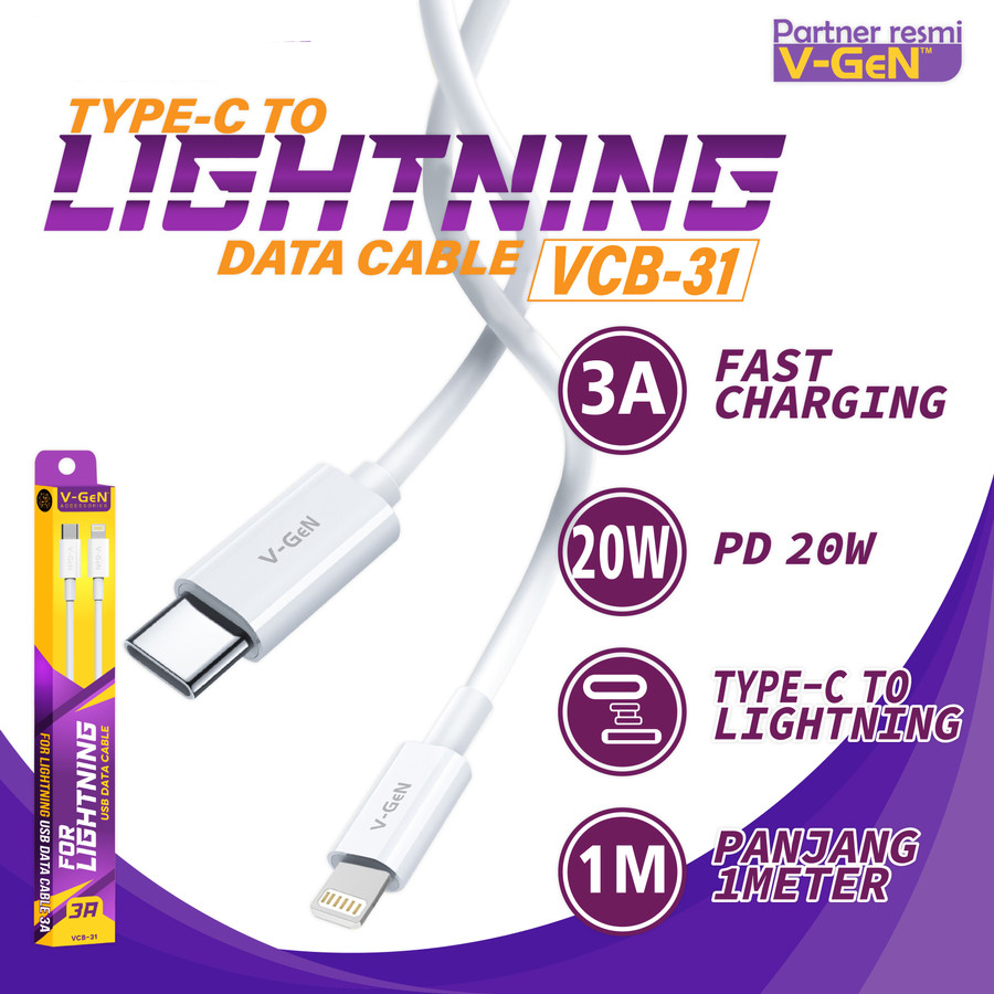 Jual Vgen Vcb Kabel Data Type C To Lightning Fast Charging A Pd W Shopee Indonesia