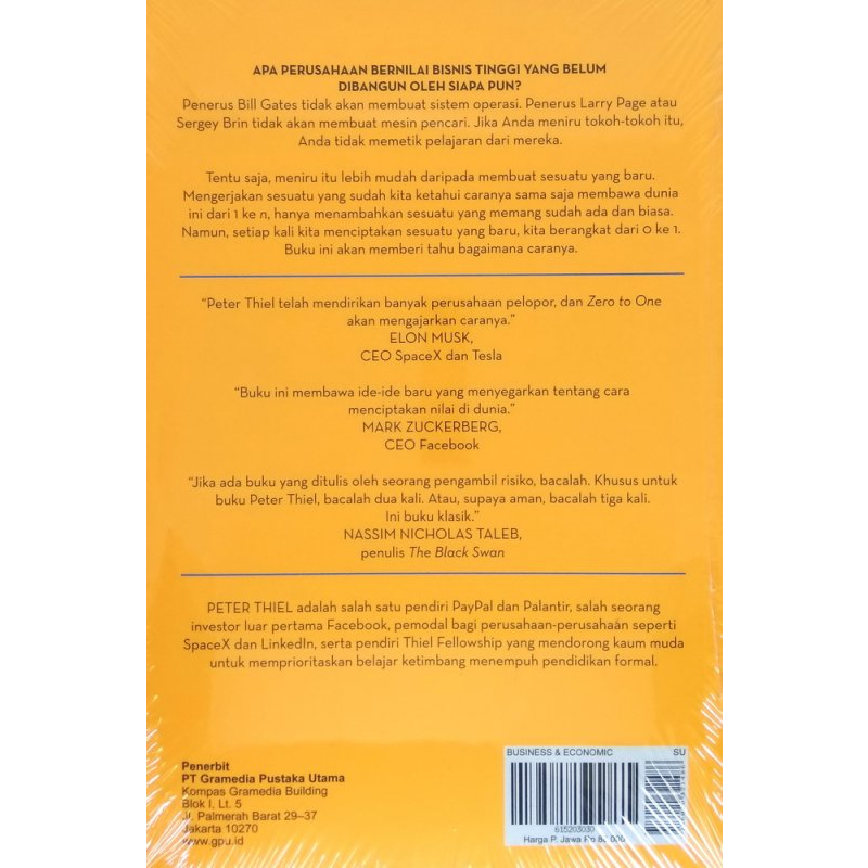 Jual Buku Zero To One by Peter Thiel Bahasa Indonesia | Shopee Indonesia