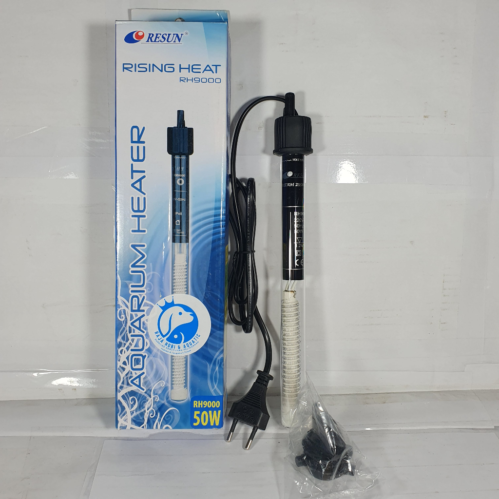Jual PENGHANGAT PEMANAS AIR AKUARIUM AQUARIUM RESUN HEATER 50WATT 9000