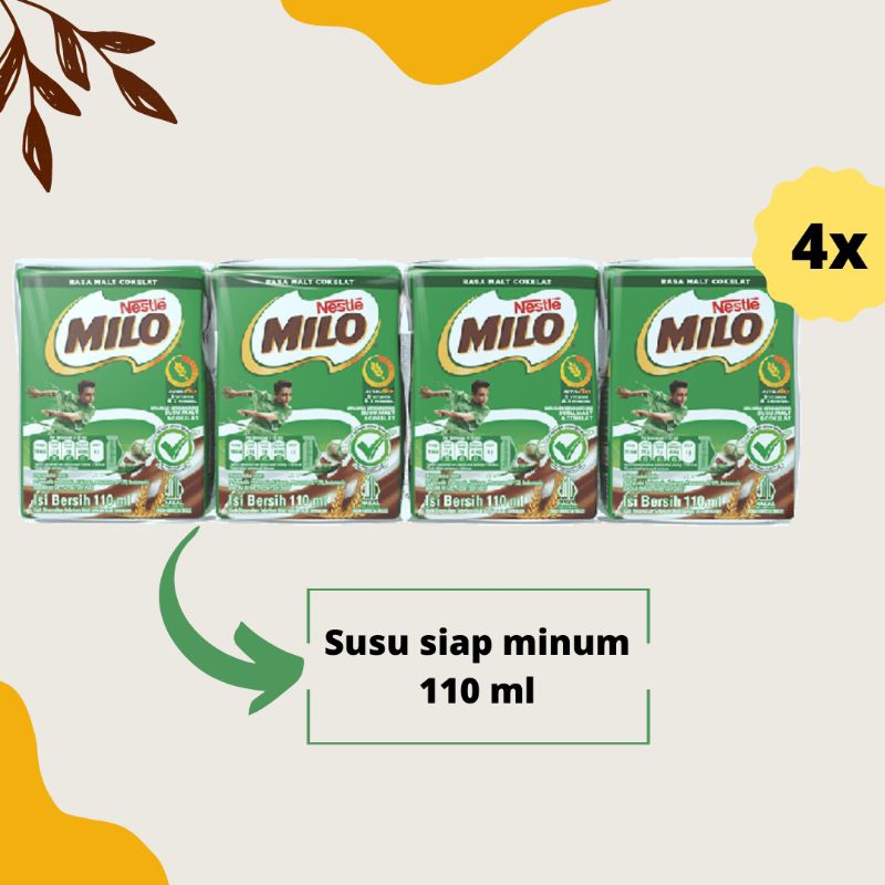 Jual Susu Milo Uht Susu Milo Kotak Susu Coklat 110 Ml Shopee