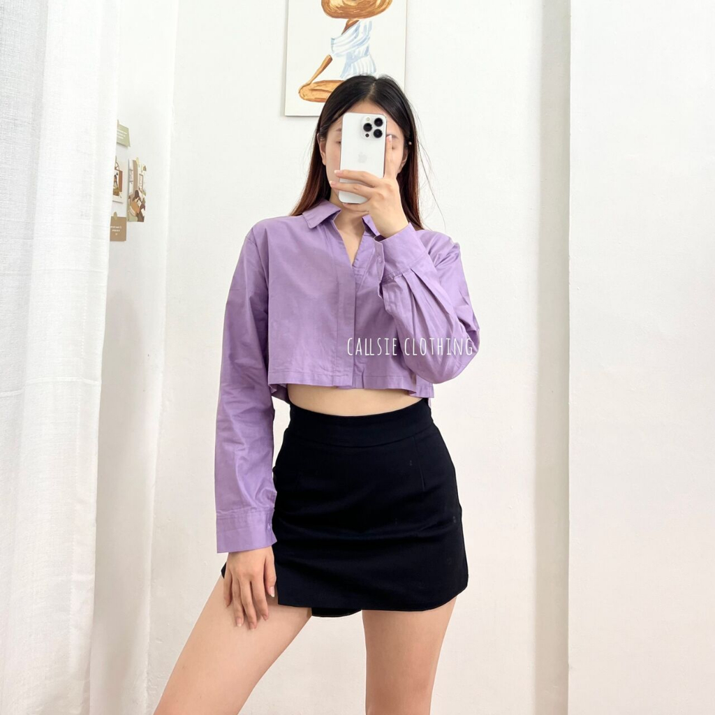 Jual [callsie] - JIA TOP ( atasan wanita / crop top / kemeja crop ...