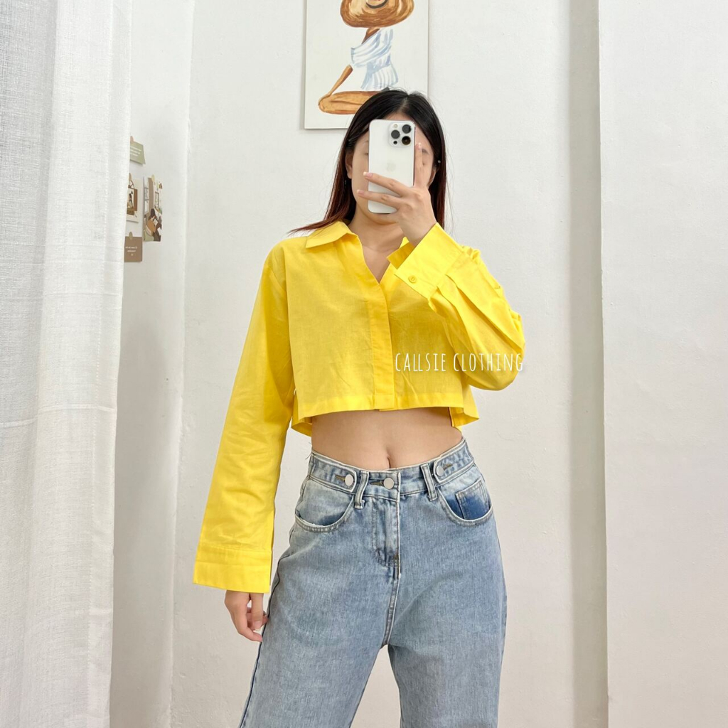 Jual [callsie] - JIA TOP ( atasan wanita / crop top / kemeja crop ...