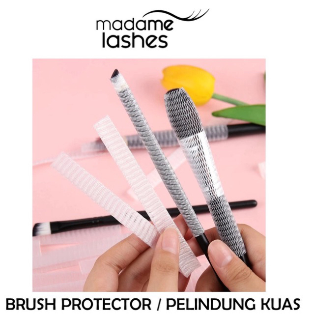 Lurrose 50 Stück Make-up-Pinsel-Schutzhauben – Mesh-Abdeckung, Schwarz, Wiederverwendbar