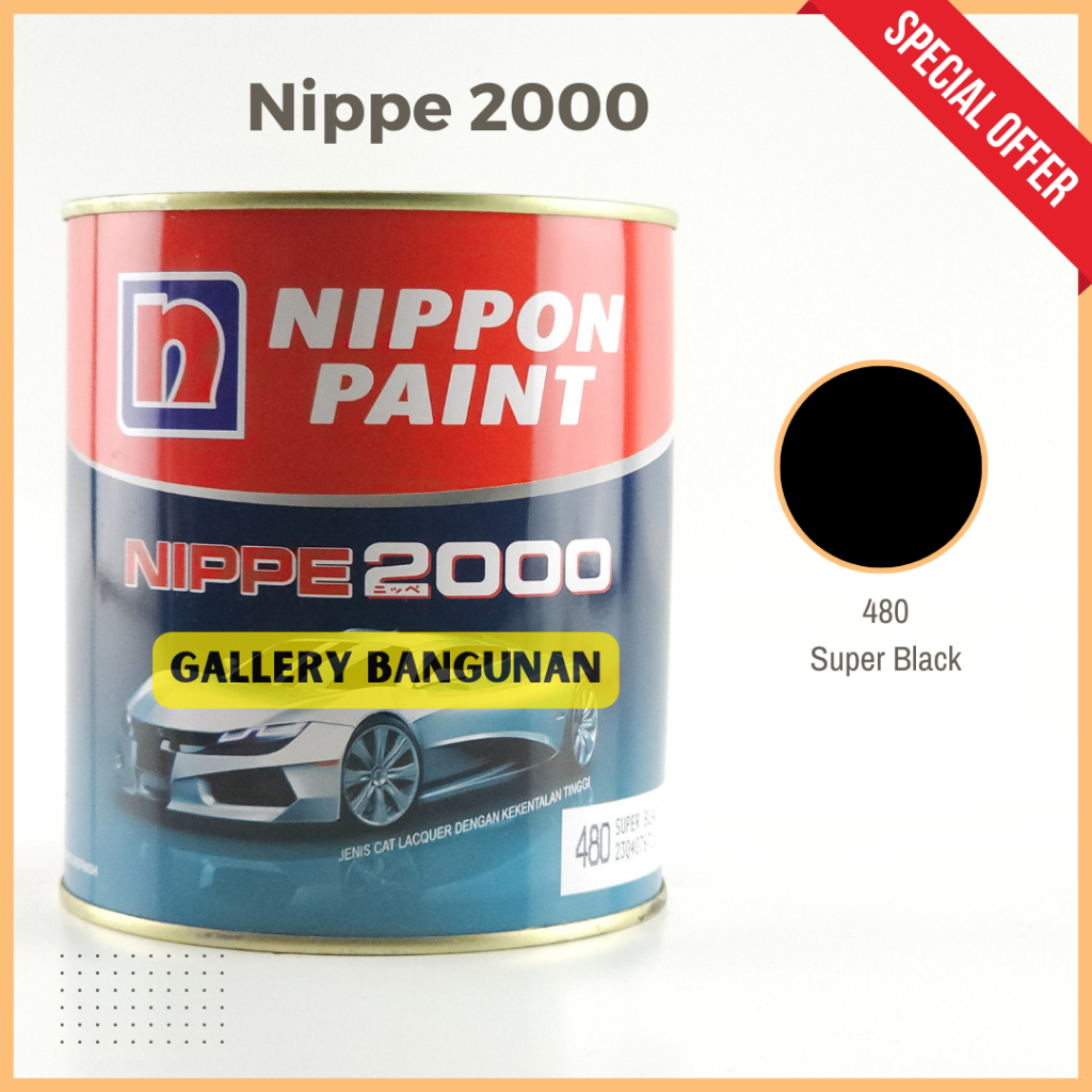 Jual Nippe 2000 480 Super Black 1 Ltr Cat Kayu Besi NC Nippon Paint ...