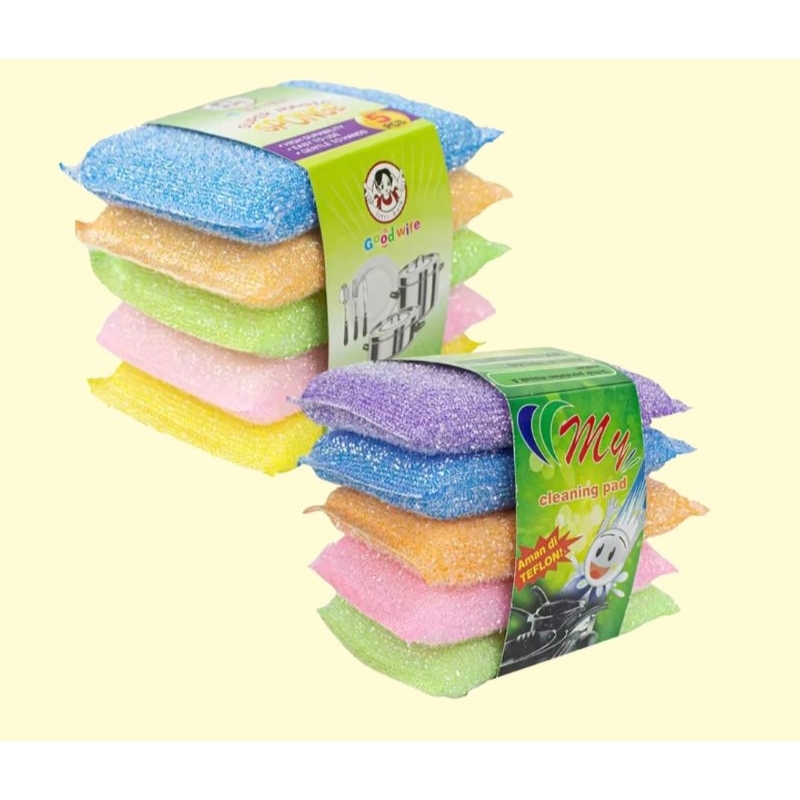 Jual [ SATUAN ] Spon Cuci Piring Warna Warni / Spons Sponge Cuci Piring ...