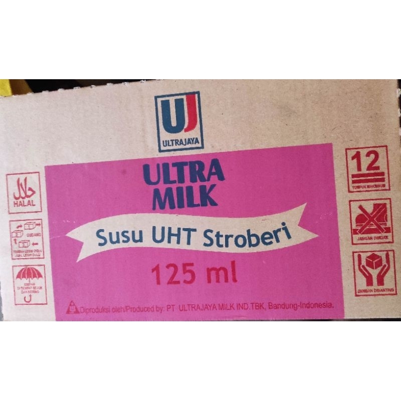 Jual Ultra Milk Susu Uht Rasa Stroberi 125 Ml 1 Dus Isi 40 Pcs