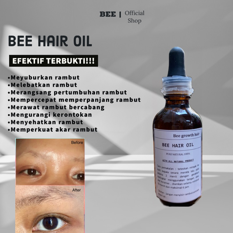 Jual Bee Hair Oil Menyuburkan Rambut Melentikan And Melebatkan Bulu