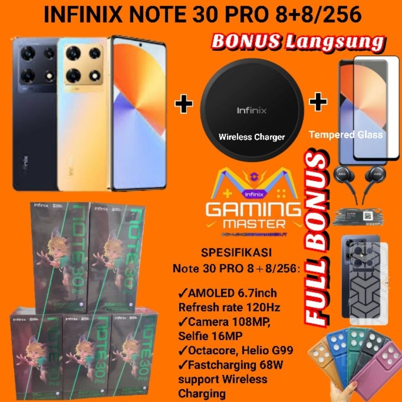 Jual INFINIX NOTE 30 PRO NFC 8/256 NOTE30 PRO 8/256 FREE Wireless ...