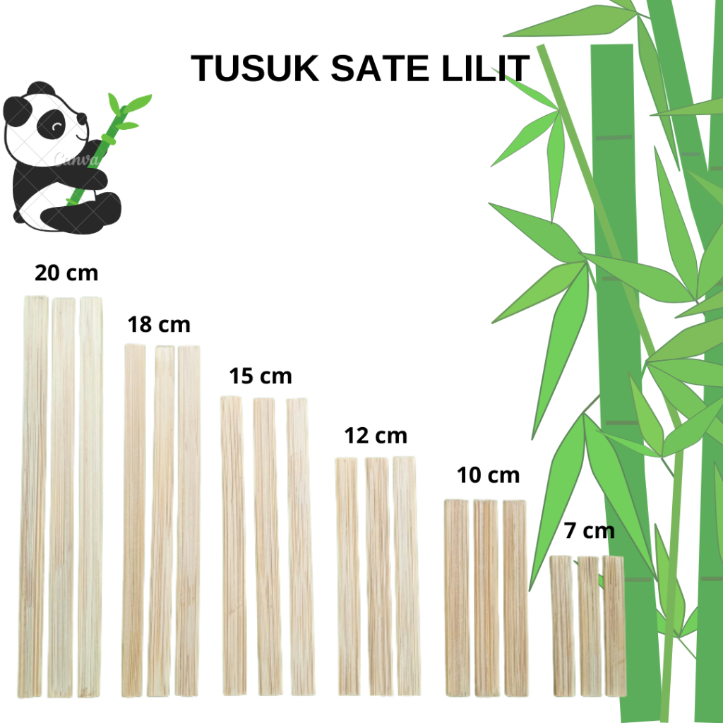 Jual Tusuk Sate Lilit Tusuk Kaki Naga Bambu Halus Bersih 100 Pcs