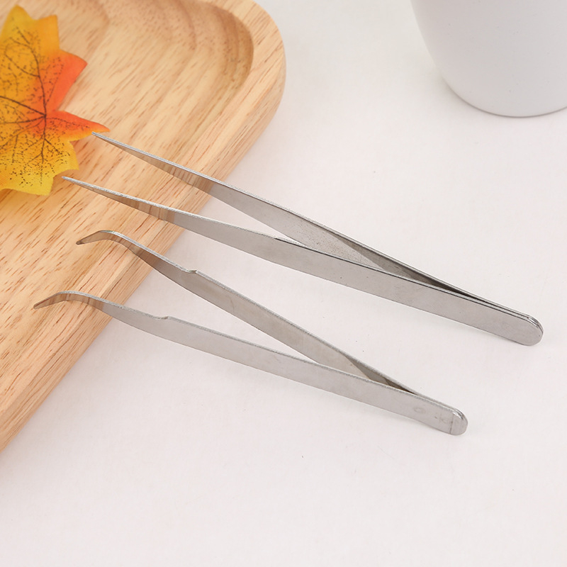 Jual LIOLIO Pinset Penjepit Pingset Tweezer Stainless steel siku lurus ...