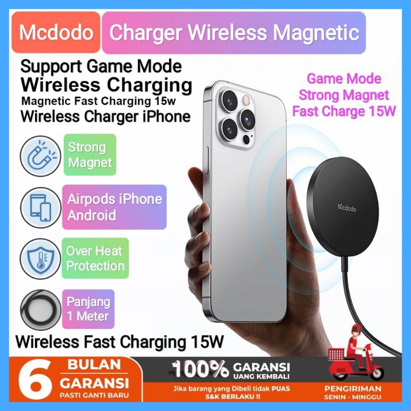 Jual McDodo Charger Wireless Magnetic 15W iPhone Android Fast Charging
