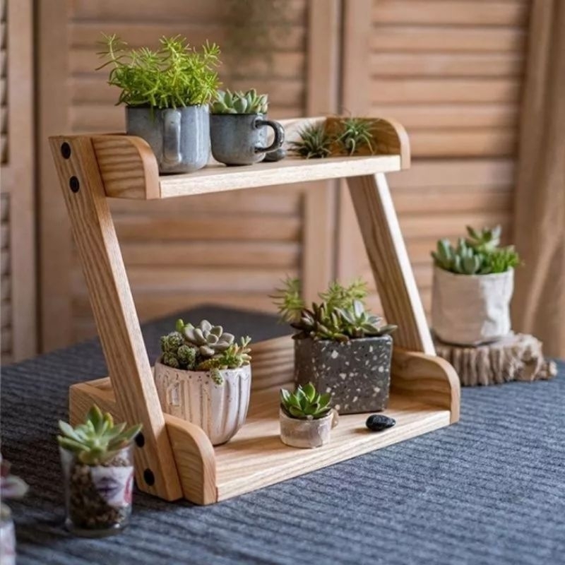 Jual rak kayu susun, rak bumbu dapur, ambalan pot bunga, rak kayu ...