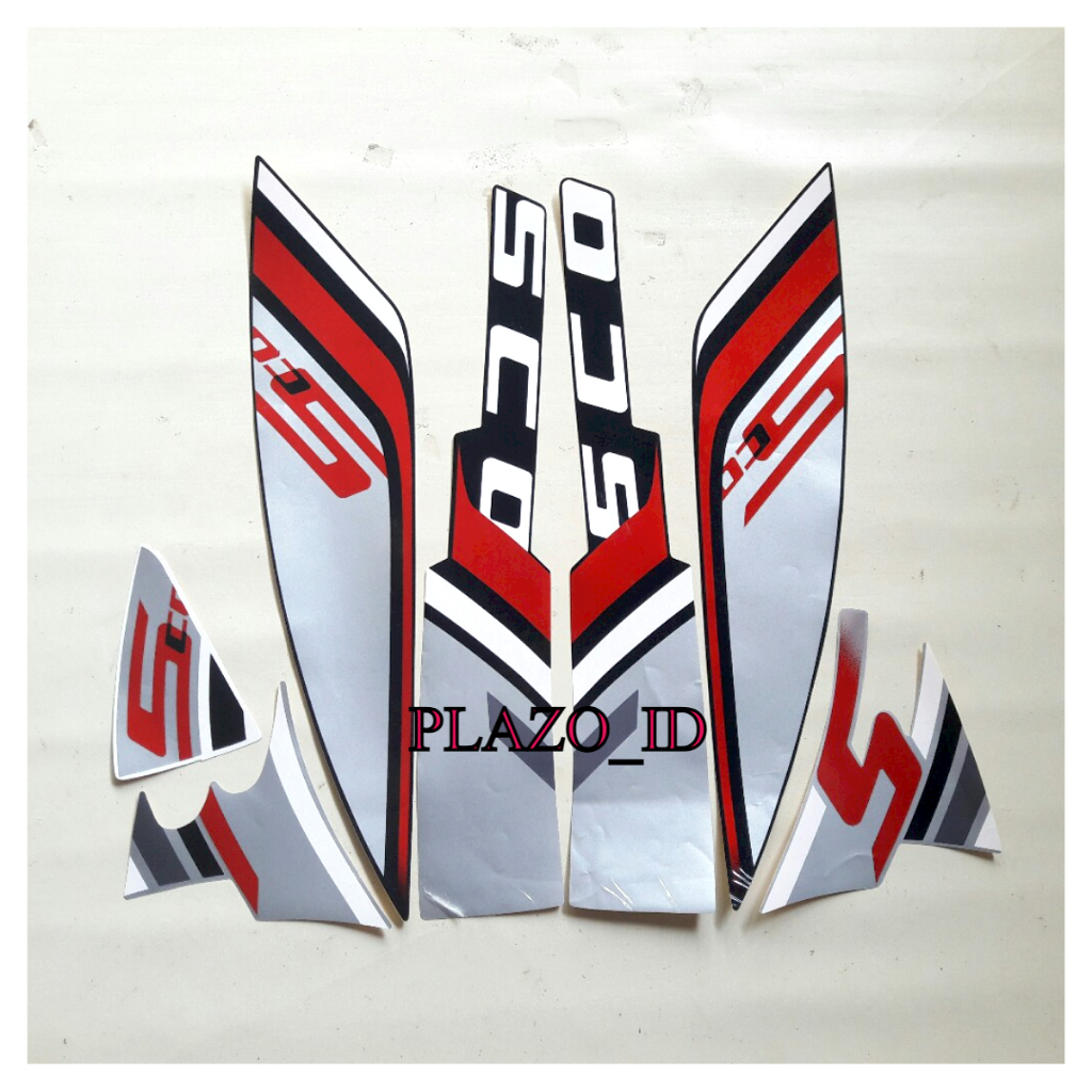 Jual Stiker Striping Body Lis Motor Honda Scoopy Sporty Hitam Silver Merah Shopee Indonesia