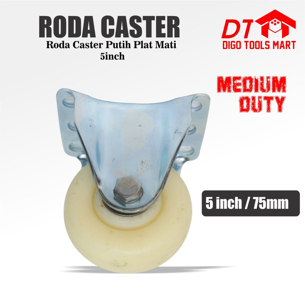 Jual Roda Caster Putih Nilon Tebal Mati 5 Inci Medium Duty | Shopee ...