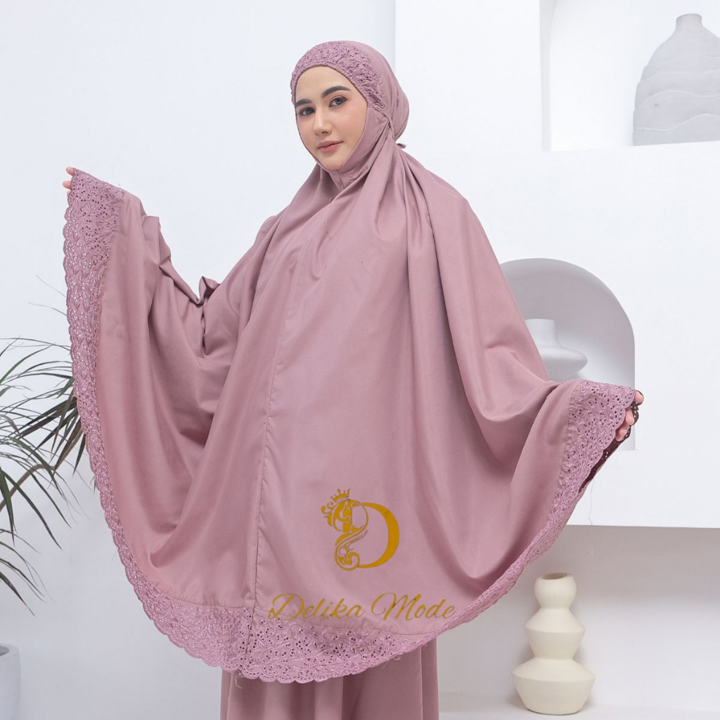 Jual Delikamode Mukena Siti Khadijah Katun Premium Dewasa Full Bordir