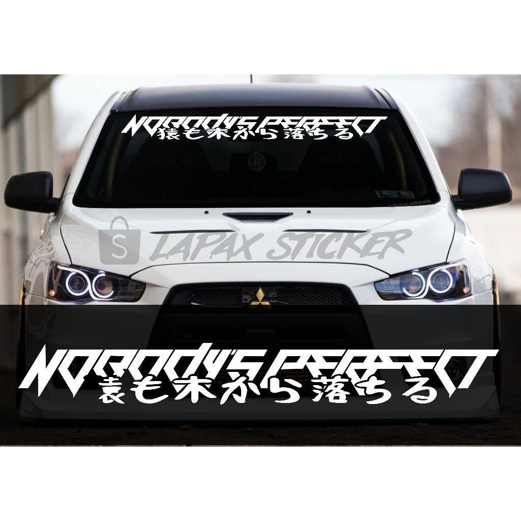 Jual stiker kaca mobil NOBODY'S PERFECT cutting sticker kaca mobil ...
